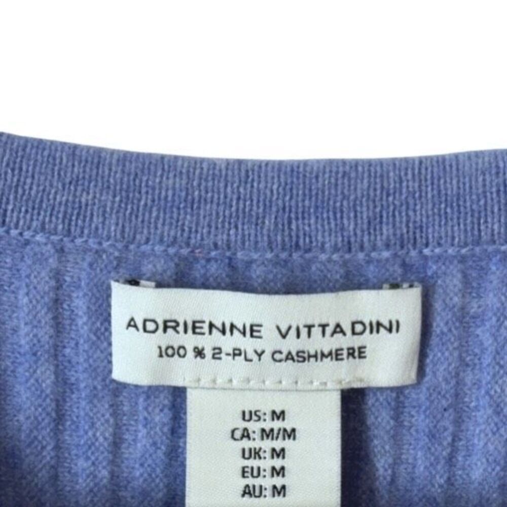 Adrienne Vittadini Cashmere Sweater in Blue Seing Shape 2-Ply Wool Medium - Picture 6 of 7